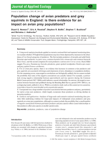 Population change of avian predators and grey