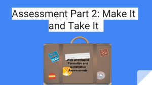 Assessment Part 2: Make It and Take It