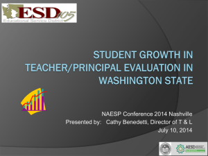 Student Growth in Teacher/Principal Evaluation in Washington State