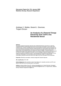 An Analysis of a Demand Charge Electricity Grid Tariff in the