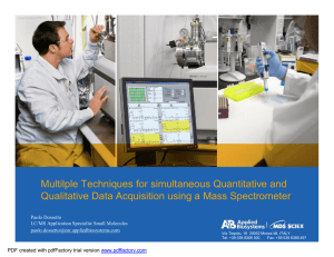 Dossetto Techniques of Mass Spectrometry