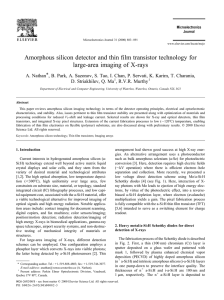 Amorphous silicon detector and thin film transistor technology for