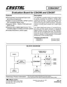 Evaluation Board for CS4396 and CS4397