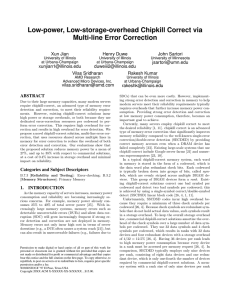 Low-power, Low-storage-overhead Chipkill Correct