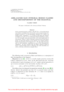 Abel-Jacobi map, integral Hodge classes and decomposition of the