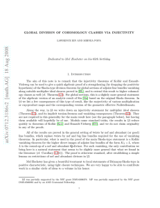 GLOBAL DIVISION OF COHOMOLOGY CLASSES VIA INJECTIVITY