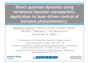 Direct quantum dynamics using variational Gaussian wavepackets