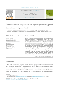 Dimension of zero weight space: An algebro