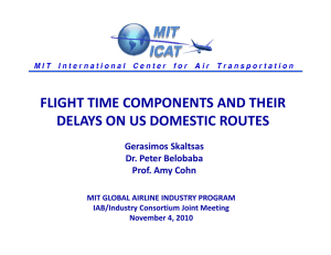 flight time components and their delays on us domestic routes