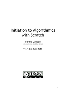 Initiation to Algorithmics with Scratch