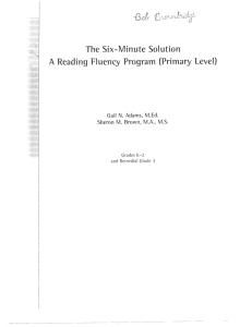 The Six-Minute Solution A Reading Fluency Program