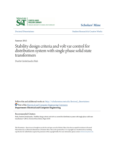 Stability design criteria and volt var control for distribution system