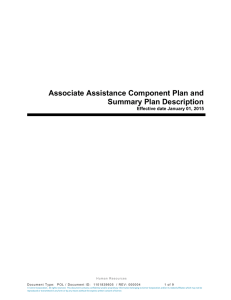 Associate Assistance Component Plan and Summary Plan