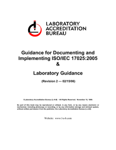Guidance for Documenting and Implementing ISO/IEC 17025