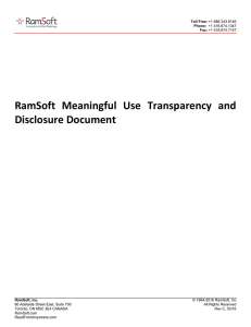 RamSoft Meaningful Use Transparency and Disclosure Document