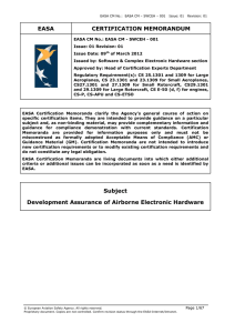 EASA CM-SWCEH-001 Issue 01 Rev 01 Development Assurance of