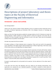 Project lab and thesis descriptions
