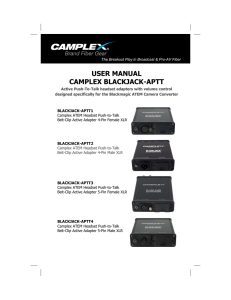 See Camplex Blackjack APTT Manual