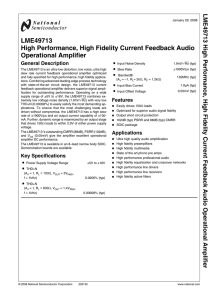 Notes LME49713 High Performance, High Fidelity Current