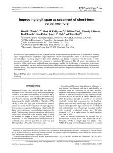 Improving digit span assessment of short-term verbal memory