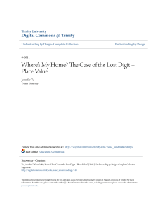 Where`s My Home? The Case of the Lost Digit – Place Value