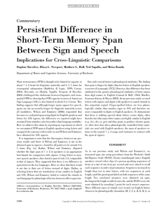 Persistent Difference in Short-Term Memory Span Between Sign