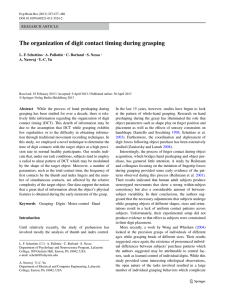 The organization of digit contact timing during grasping | SpringerLink