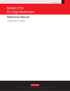 5½ Digit Multimeter - Instrumentation LAB