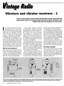 Vibrators and vibrator receivers - 1 I
