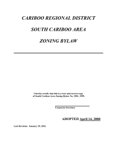 South Cariboo Area Zoning Bylaw