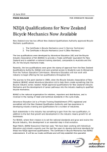 NZQA Qualifications for New Zealand Bicycle Mechanics Now