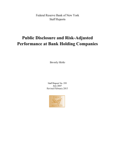 Public Disclosure, Risk, and Performance at Bank Holding Companies