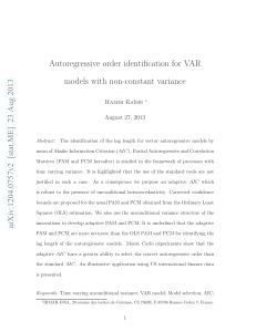 Lag length identification for VAR models with non