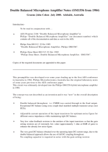 Double Balanced Microphone Amplifier Notes