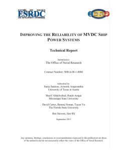 IMPROVING THE RELIABILITY OF MVDC SHIP POWER