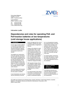 and PzV-traction batteries at low temperatures