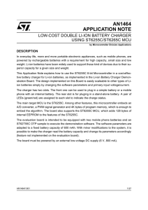 Low-cost double Li-Ion battery charger using ST6255C/ST6265C MCU