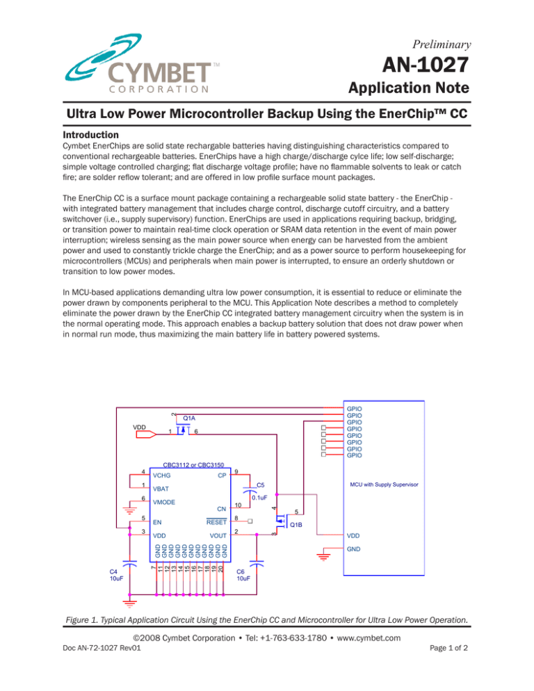 Ultra Low Power Microcontroller Backup Usinf The EnerChip CC