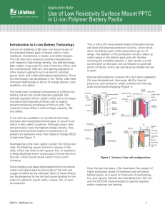 Use of Low Resistivity Surface Mount PPTC in Li-ion