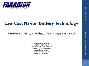 Low Cost Na-ion Battery Technology