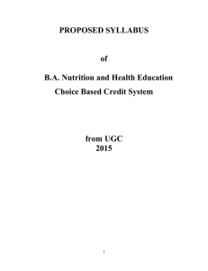 BA Nutrition and Health Education