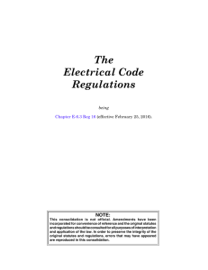 The Electrical Code Regulations - Saskatchewan Publications Centre
