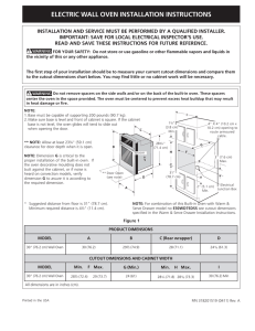 electric wall oven installation instructions