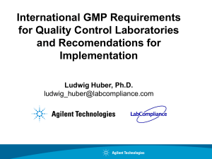 International GMP Requirements for Quality Control Laboratories