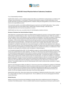 2016-2017 Annual Physician Notice of Laboratory Compliance