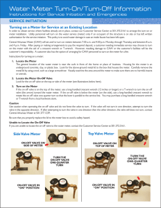 Water Meter Turn-On/Turn-Off Information