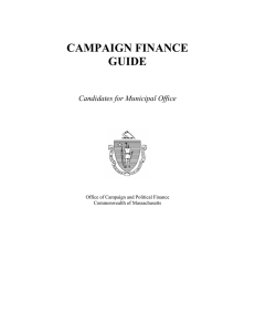 campaign finance guide - Massachusetts Municipal Association