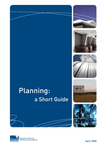 Planning - a Short Guide - Department of Transport, Planning and