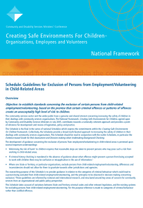 Guidelines for exclusion of persons from employment/volunteering in