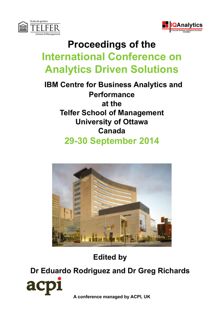 Proceedings Of The International Conference On Analytics Driven - 